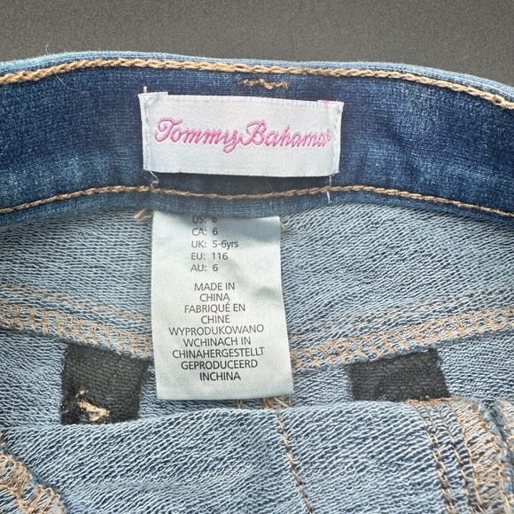 Tommy Bahama Girl's Denim Shorts Blue Cuffed‎ Hem Size 6 - Picture 3 of 6